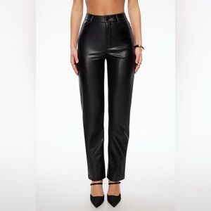 Dynamite Black Straight Leg Faux Leather Pants